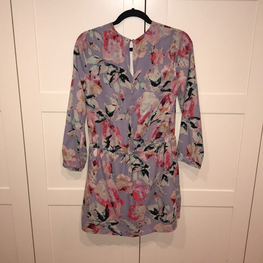 Eight Sixty Colorful Long Sleeved V Neck Dress View 2